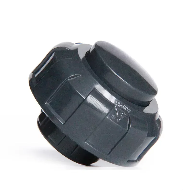 20/25/32/40/50/63mm Dark Grey PVC Union Pipe Cap UPVC Blind Union Pipe Cap Plug Plastic Water Pipe Movable Sealing Cap