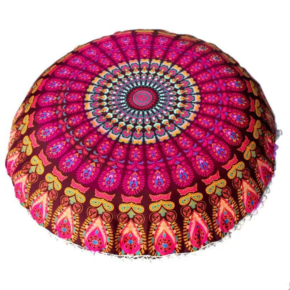 43CM Round Pattern Pillowcase Bohemian Cushion Cover Floor Cushion Printed Pillows Cover For Home Hotel Bar Car Decorate