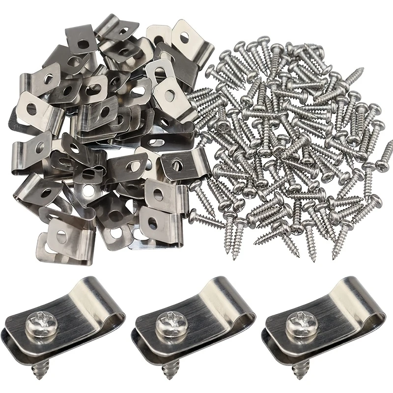10sets Fence Clamps Cable Fixing Clips With Screws Rust Proof Fence Installation Clips For Garden And Courtyard Fence Supplies