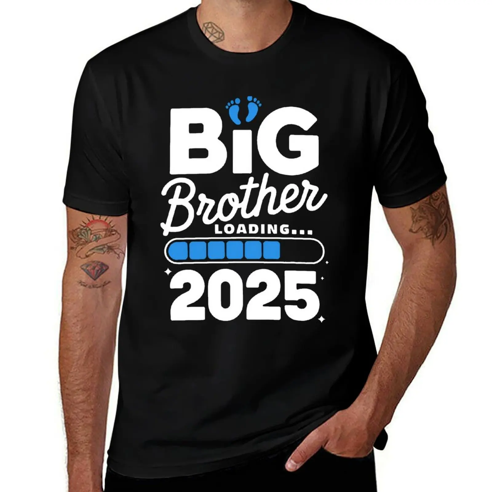 

Big brother loading 2025 funny daughter - son T-Shirt cotton t shirts high quality man tshirt T-Shirt