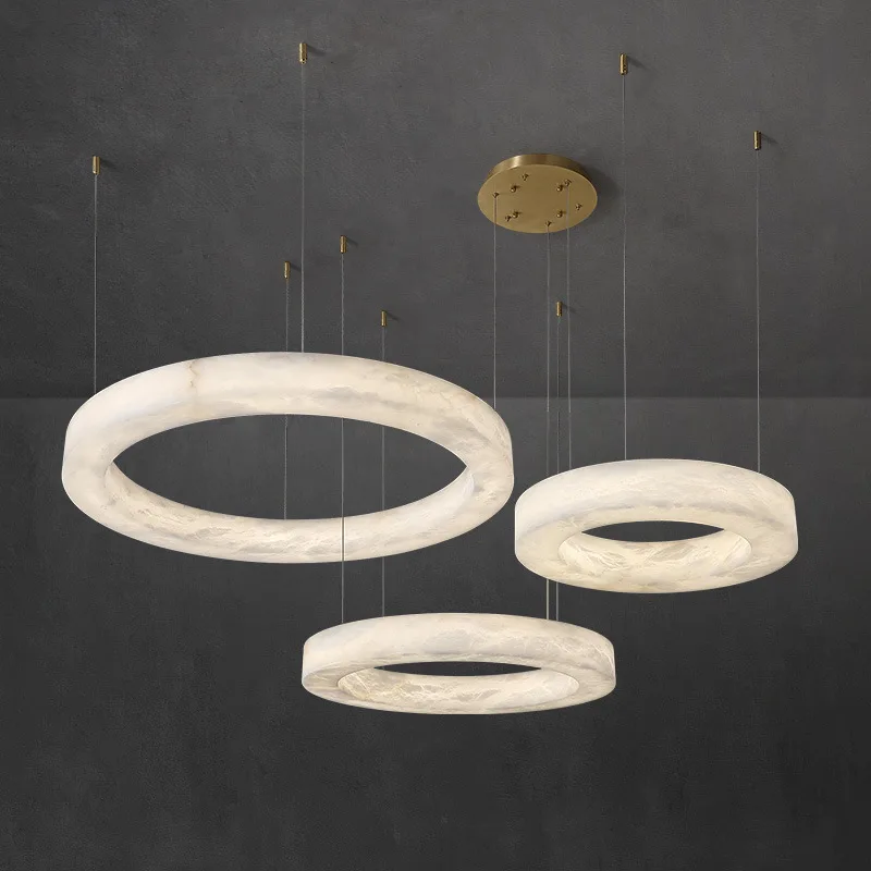 Nordic Minimalist Hollow Circular Ringled Pendant Lamp for Living Dining Table Room Office Home Design Art Hanging Light Fixture
