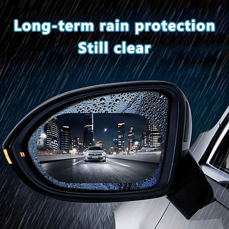 2Pcs Car Rearview Mirror Rainproof Films Stickers Auto Rainy Safety Driving Anti Fog Waterproof Protective Film Accessories