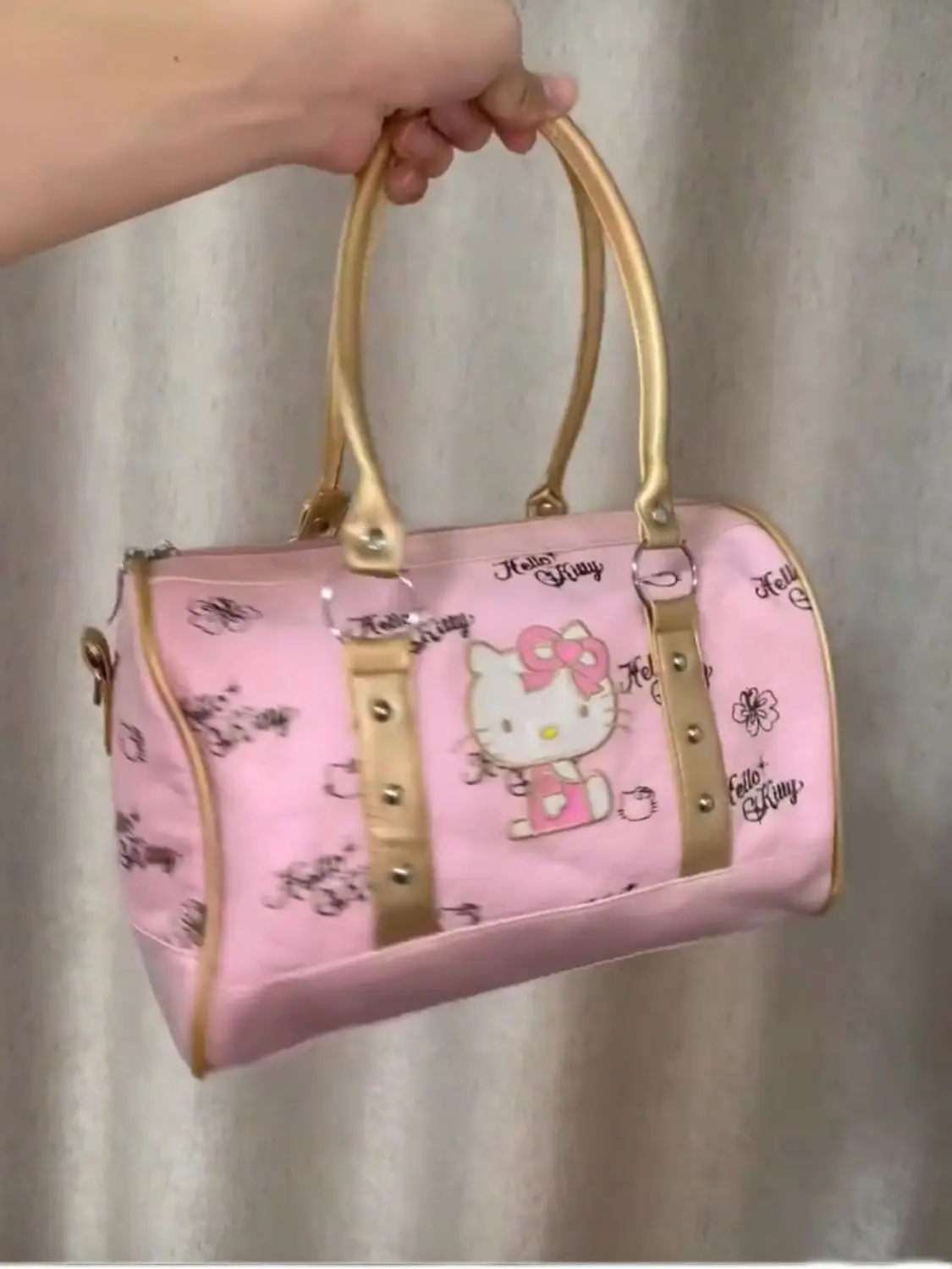 Sac à bandoulière portable Anime Hello Kitty Boston, sac d'oreiller mignon de dessin animé, mode Kawaii Girly Coussins, cadeau initié, Y2K, automne