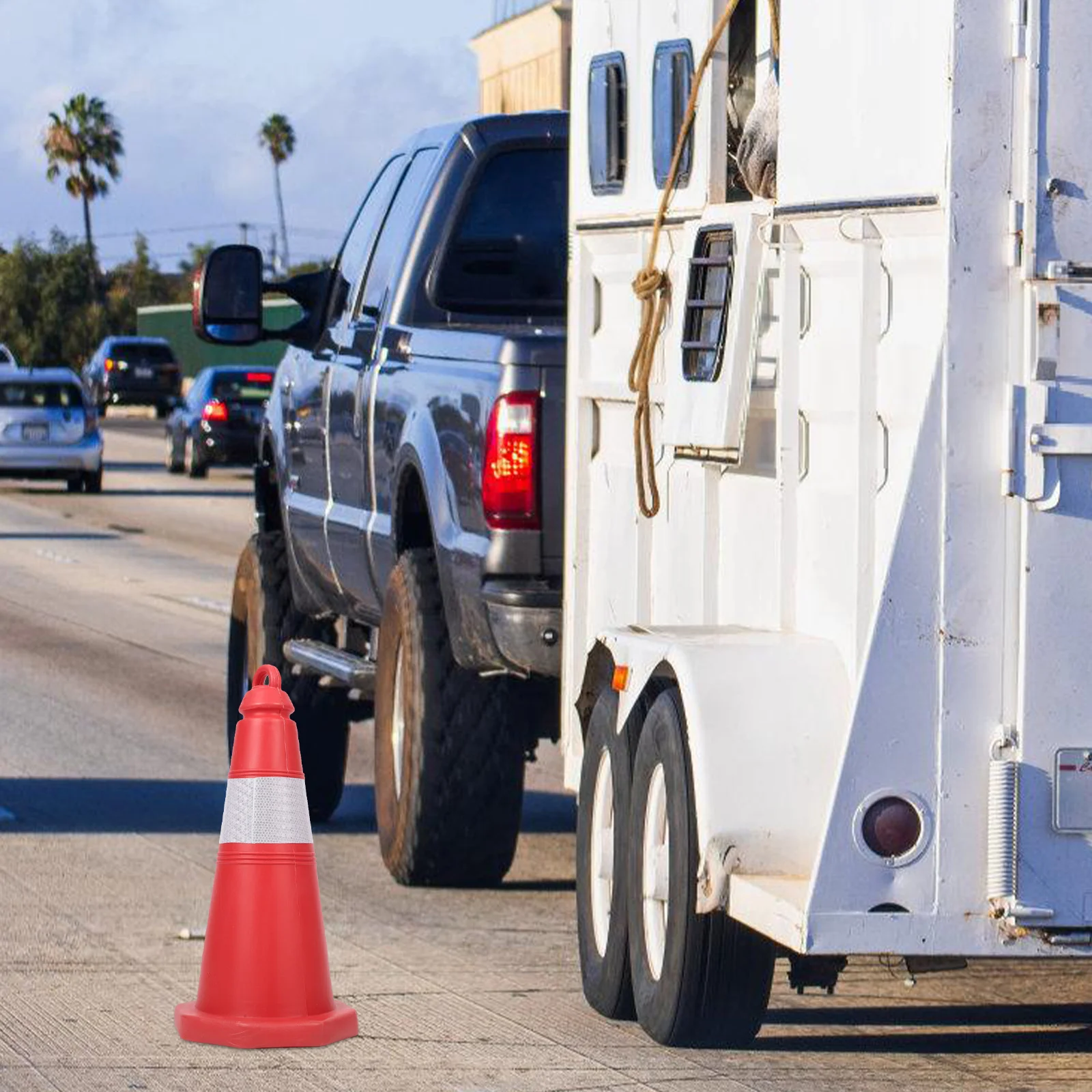 مخاريط المرور المطاطية حواجز السلامة العاكسة لبناء الطرق الخارجية ومخاريط التدريب على الممر #3