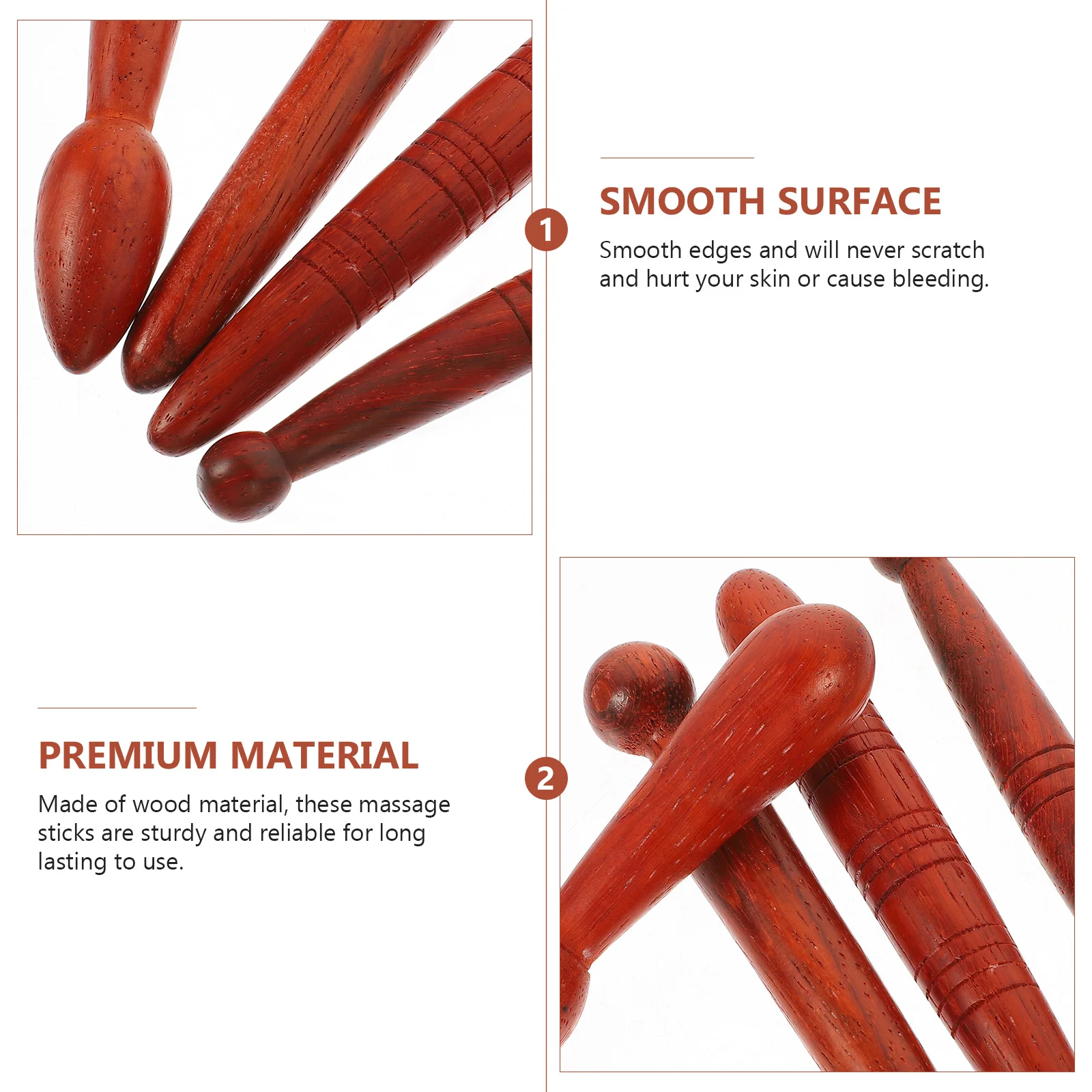 4 قطعة عصي تدليك القدم اليدوية مجموعة أدوات الأسطوانة الرقيقة الخشبية لعلاج نقطة الضغط هدية الاسترخاء للنساء والرجال والأسرة #5