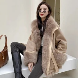 Environmentally Friendly Imitation fox fur Grass Inner Lining pie Overcomes Women's 2024 Winter Loose Medium Long Female Jacket