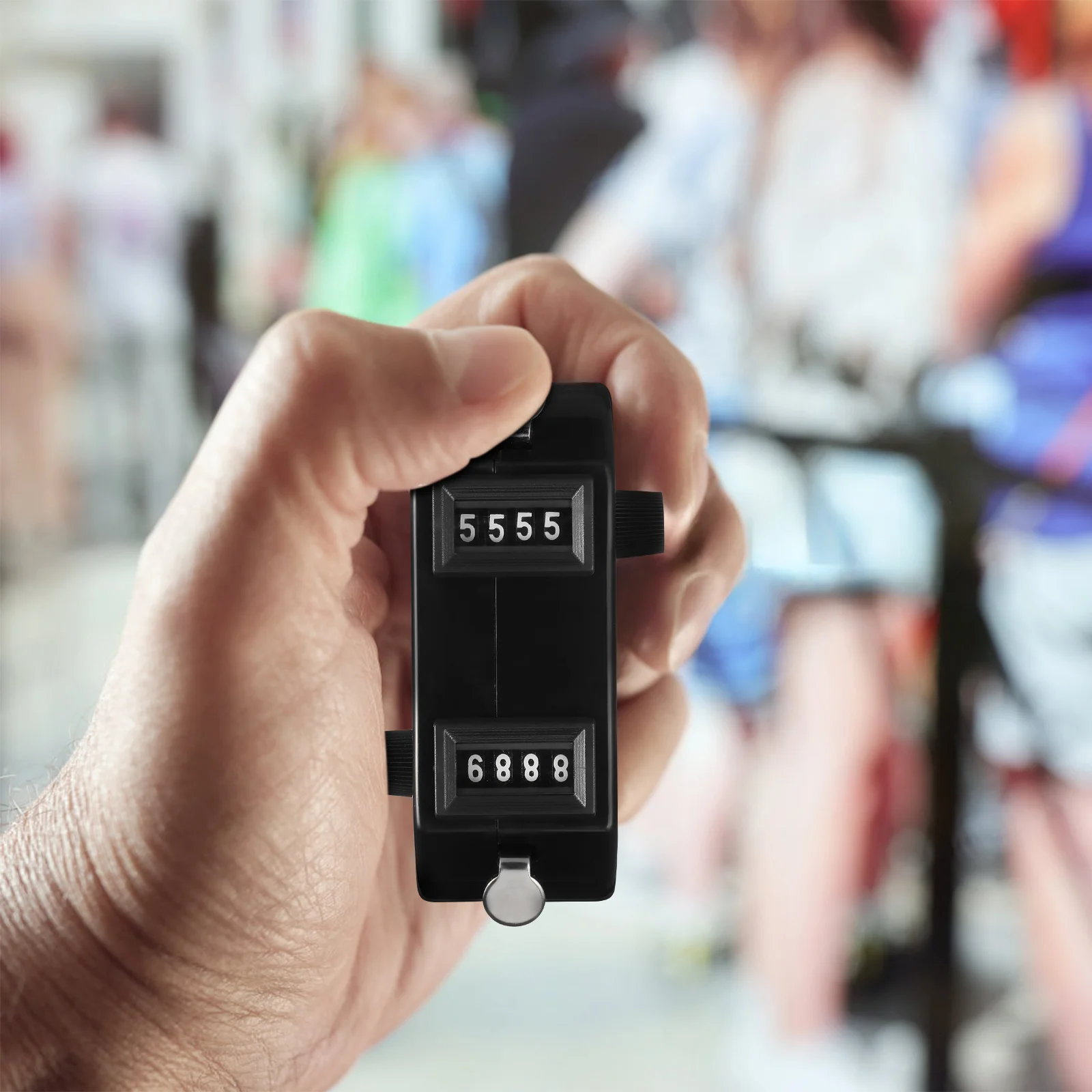 

Dual Baseball Mechanical Counter Four Digit Display Black Compact Handheld Manual Clicker Pitch Golf Counting