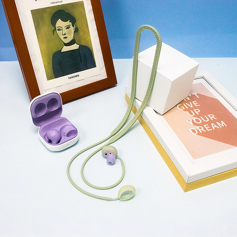 Headphone Holder Rope Cable Headset Neck String Silicone Headphone Anti-lost Rope Strap for Galaxy Buds 2 Wireless Earphones