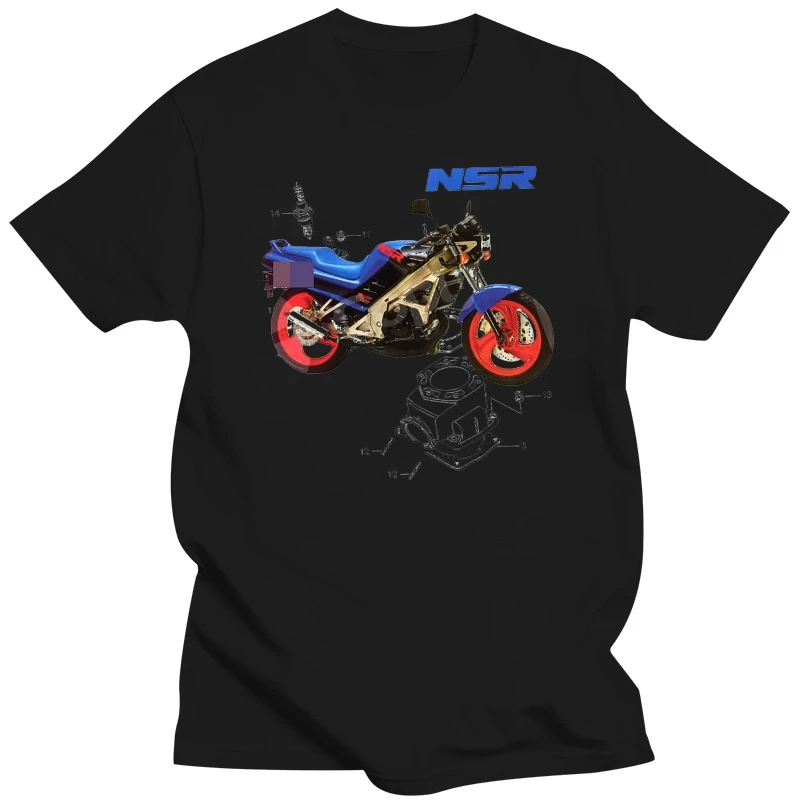 2019 New Men T-Shirt T-shirt NSR 125 2T Y.Two Stroke 90 Years Vintage HRC Racing Legend