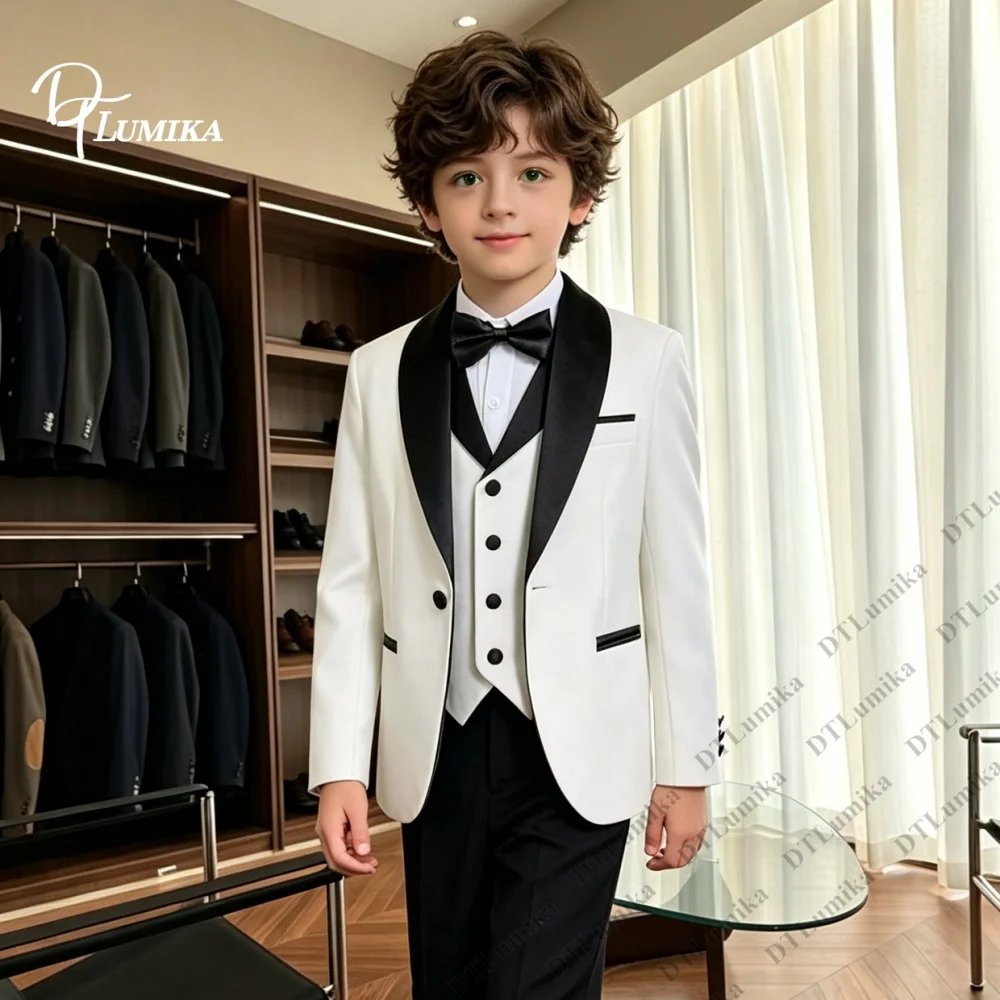 Homecoming Suit for Boys Wedding Guest Kids Formal Tuxedo 5 Pieces Complete Size 3-14T SHIP TODAY Communion Ring Bearer Suits