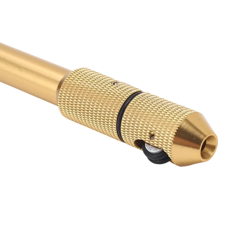 Aluminum Alloy Welding Wire Feed Pen Pocket Clip Comfortable Handle Finger Feeder Stick Knurled On Both Ends Gold