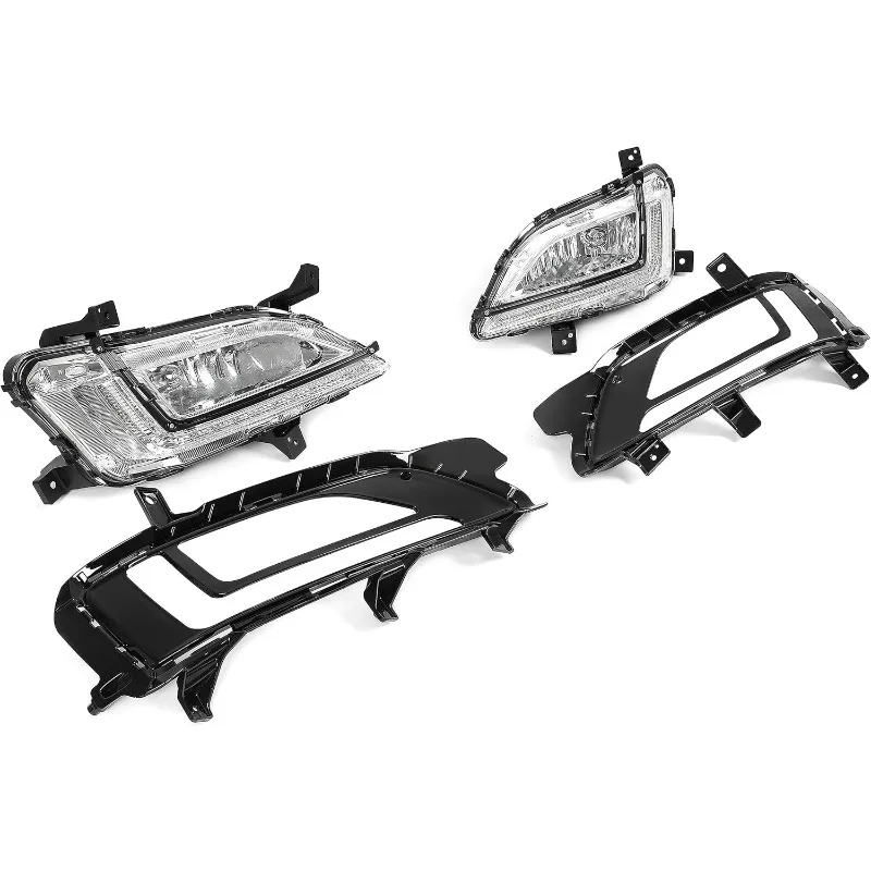 HECASA LED أضواء الضباب متوافقة مع 2019-2020 توكسون المصد الأمامي مصباح قيادة النهار تشغيل ضوء واضح عدسة LH & RH