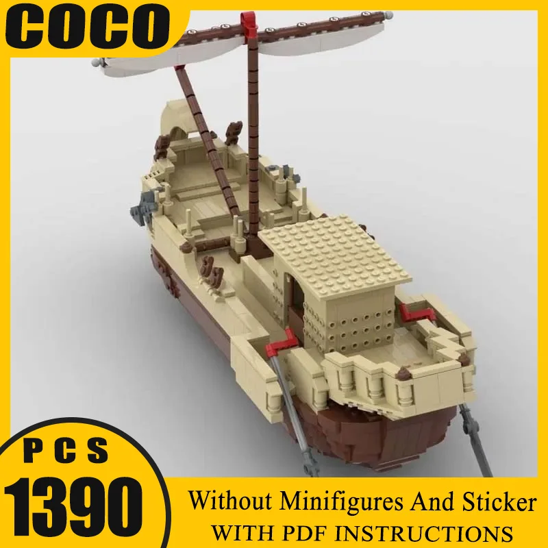 

MOC Hot Toys Грузовой корабль Модель 1390 шт. Игрушка Final Battle Goat Boat Война на воде Строительные блоки Кирпичи Совместимые игрушки Подарок ребенку