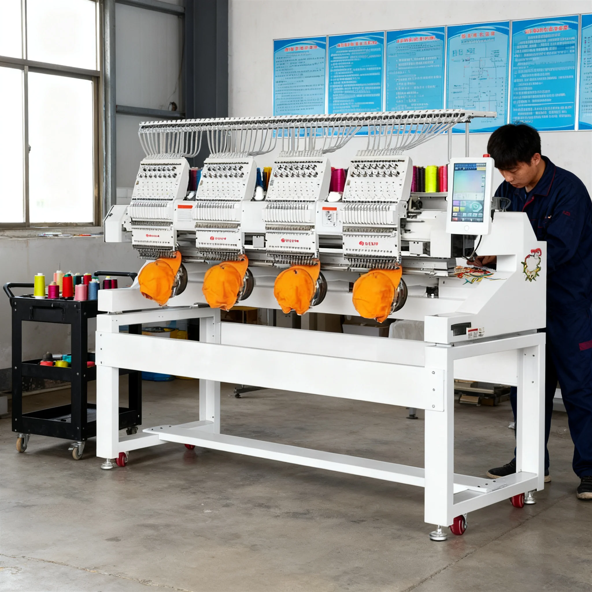 Mjs1204 4 Head Precise Stitching Continuous Production Commercial Embroidery Machine Embroidery Machine 12