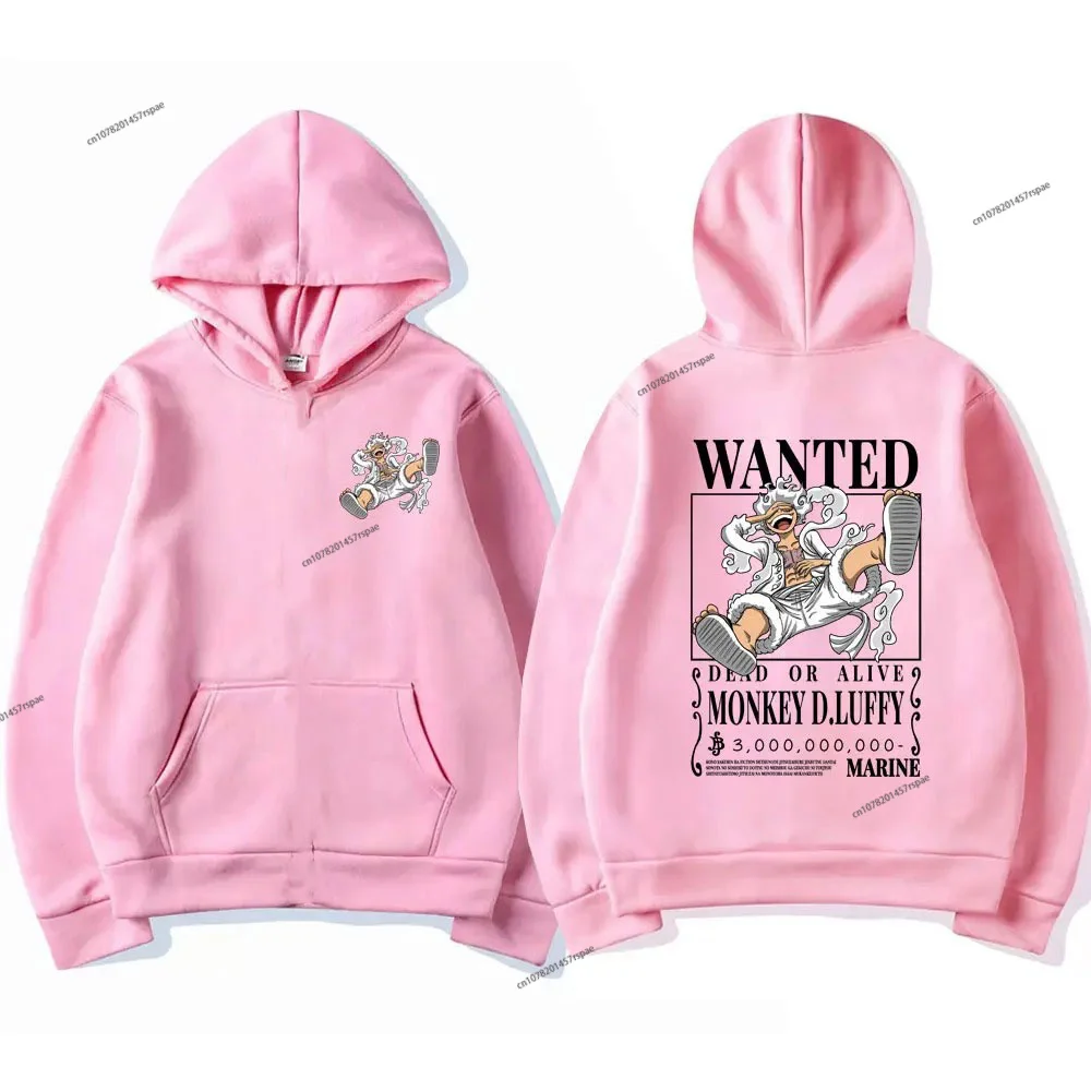 New Anime Gear 5 Luffy Graphic Print Zipper Hoodies Harajuku Clothing Hoodie Men Women Plus Size Sweatshirt Streetwear
