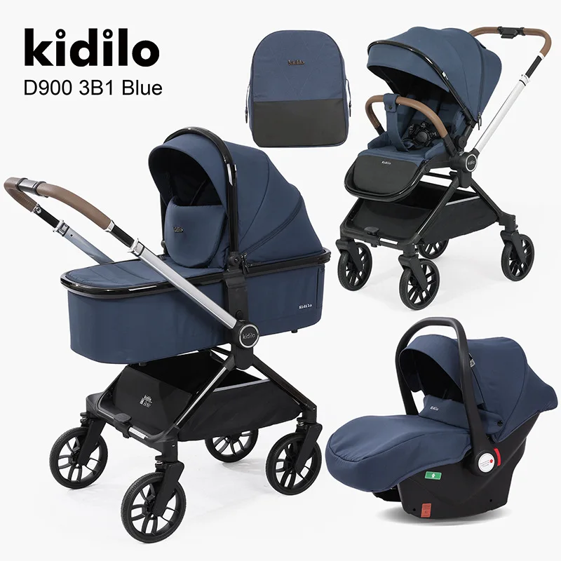 

Kidilo children's stroller can sit and lie down two-way folding high-view stroller four-wheel Vientiane baby sleeping basket