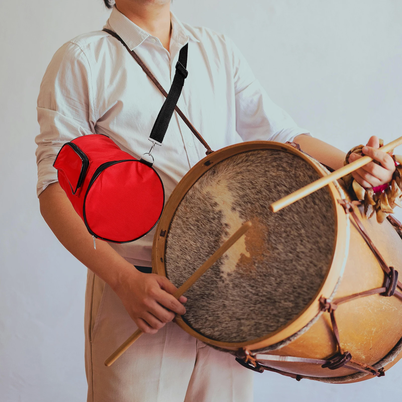 

Waist Drum Bag Shockproof Oxford Cloth Waterproof Adjustable Strap Large Capacity Drum Carry Case Music Storage Pouch