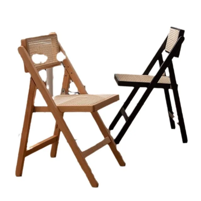 

Nordic, bedroom, portable, rattan chair, folding, bed and breakfast Internet celebrity dining chair