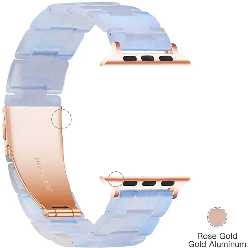 Cinturino in resina colorata alla moda per cinturino iwatch Series 7 SE 6 5 4 per cinturino Apple Watch 41mm 45mm 42mm 44mm 38mm 40mm