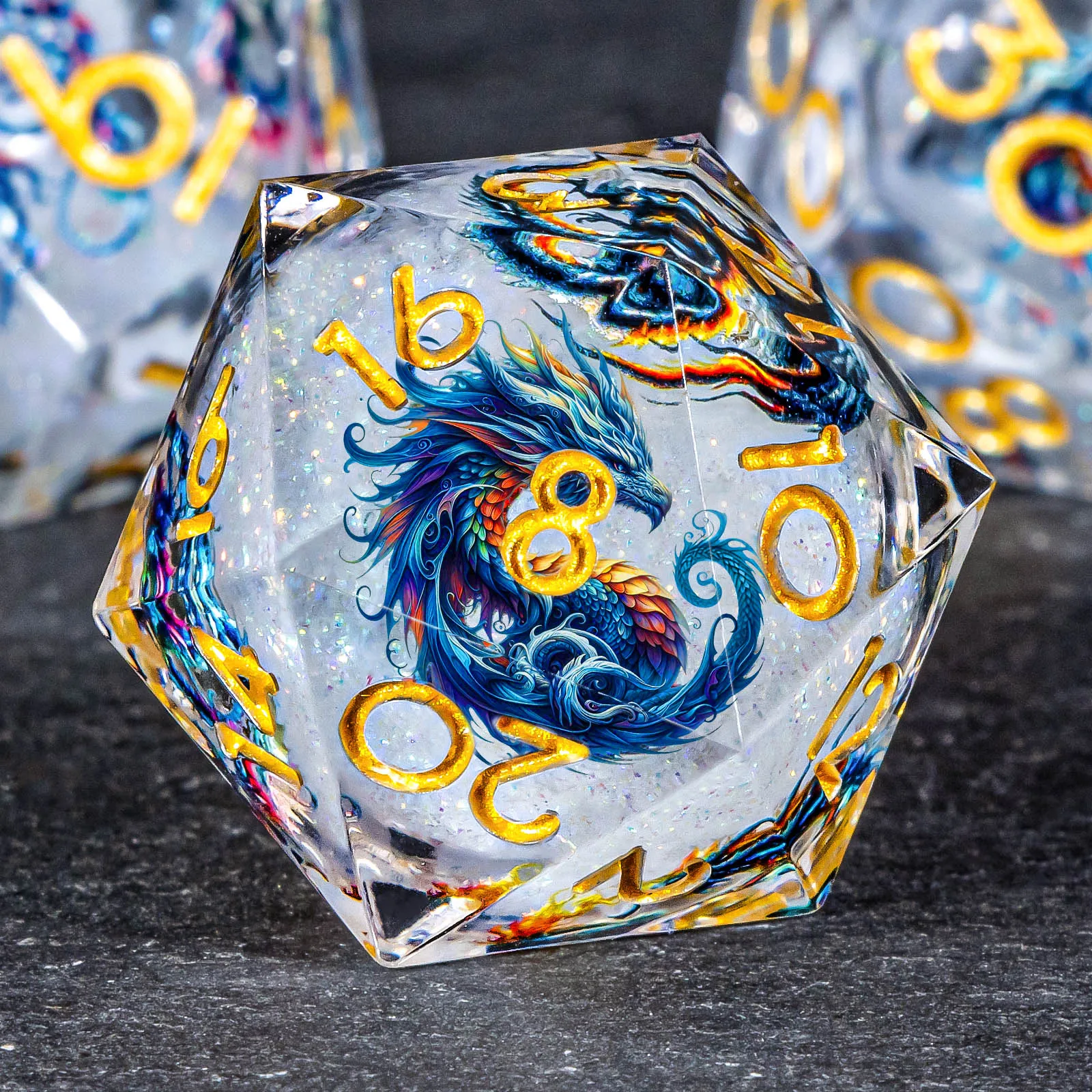 

Набор кубиков DND Dragon, 7 шт. кубиков D&D с жидким сердечником, многогранные кубики Dungeon и Dragon для ролевых игр, кубики с острыми краями из смолы