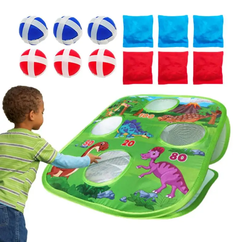 

Bean Bag Games For Kids Animal Bean Bag Toos Game Double-Sided Outdoor Toss Game Dinosaur Bean Bag Toss Family Party Supplies