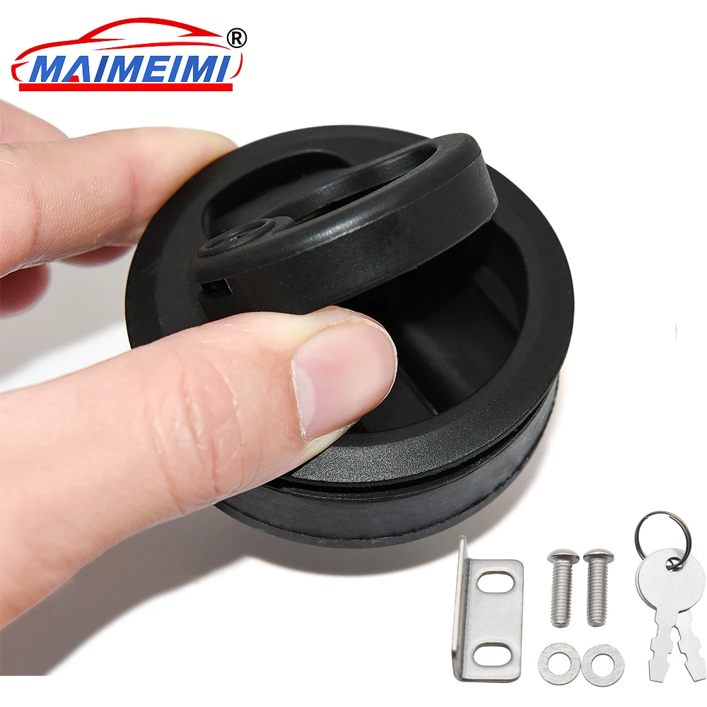 

1PCS Boat Hatch Pull Latch with two keys Round Flush Pull Slam Latch Lock Boat RV Yacht Accessories