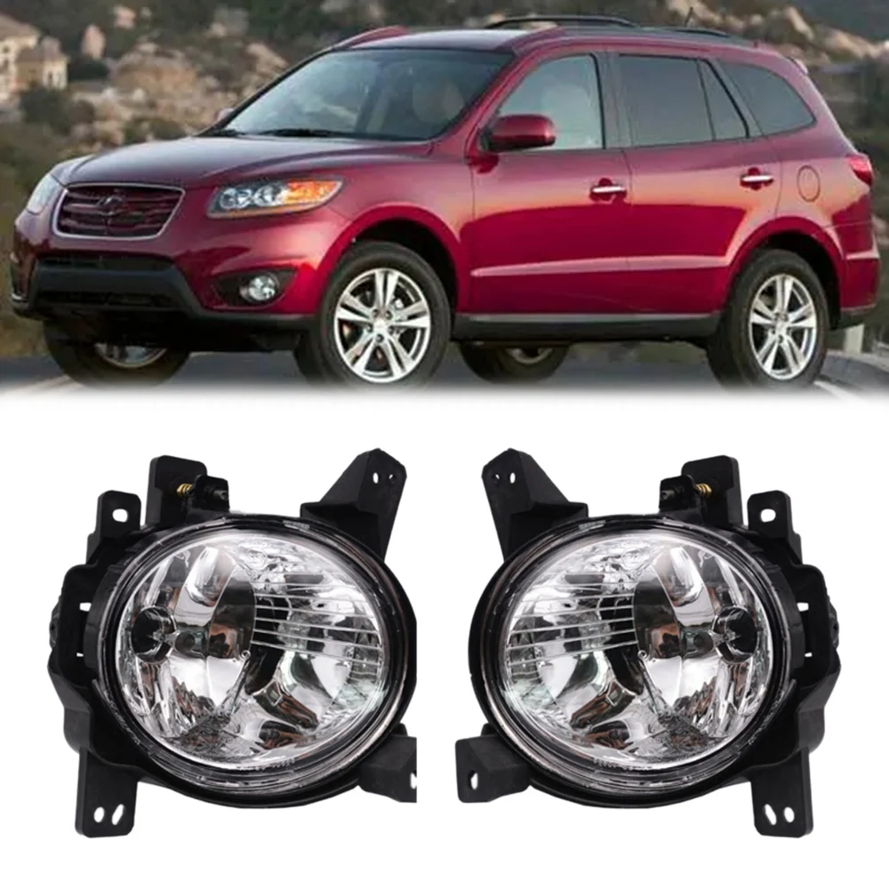 1Pair Car Front Bumper Fog Lights Assembly Driving Lamp Foglight for Hyundai Santa Fe 2011 2012