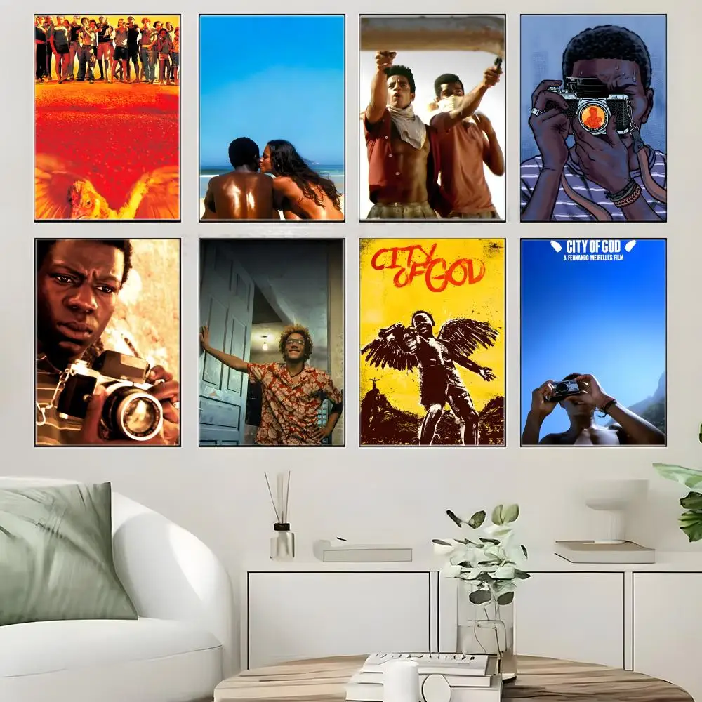 Vintage Brazilian Crime Drama C-City of God Poster  Self-adhesive Art Waterproof Paper Sticker Coffee House Bar Room Wall Decor