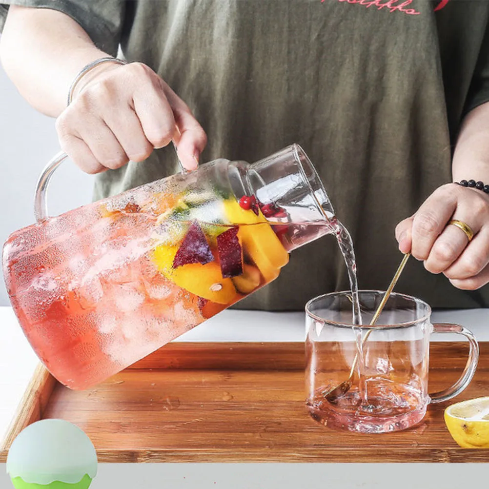 

1Set Practical Glass Drinks Kettle Bottle for Hot Cold Beverages Leak Proof Design Gift Choice Fruit Juice Kettle