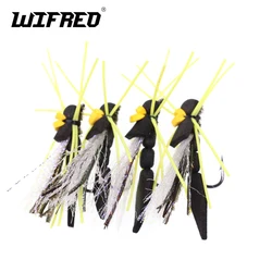 Wifreo 8PCS 플로팅 폼 호퍼 플라이 블랙 호퍼 드라이 플라이 송어 폼 플라이 베이스 크래피 팬피쉬 퍼치 크기 미끼 # 4