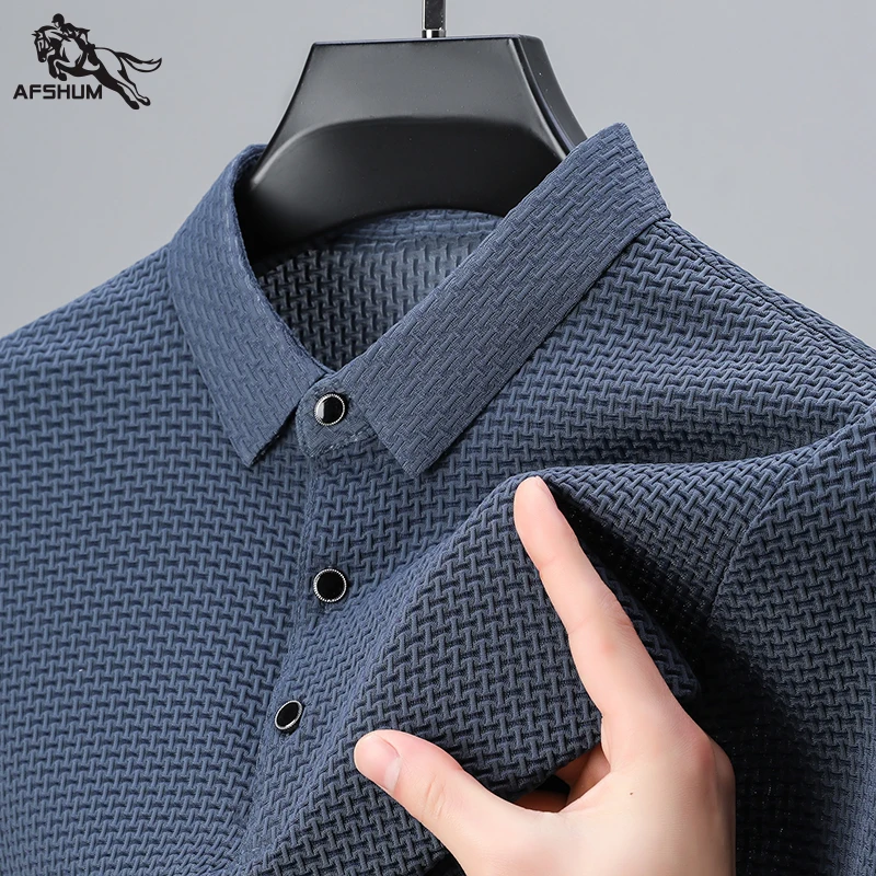 Polo Shirt men Summer New Mulberry silk Mens Short Sleeve Polo Shirt youth Solid color Business Casual Polo Shirt M-3XL 4XL 8828