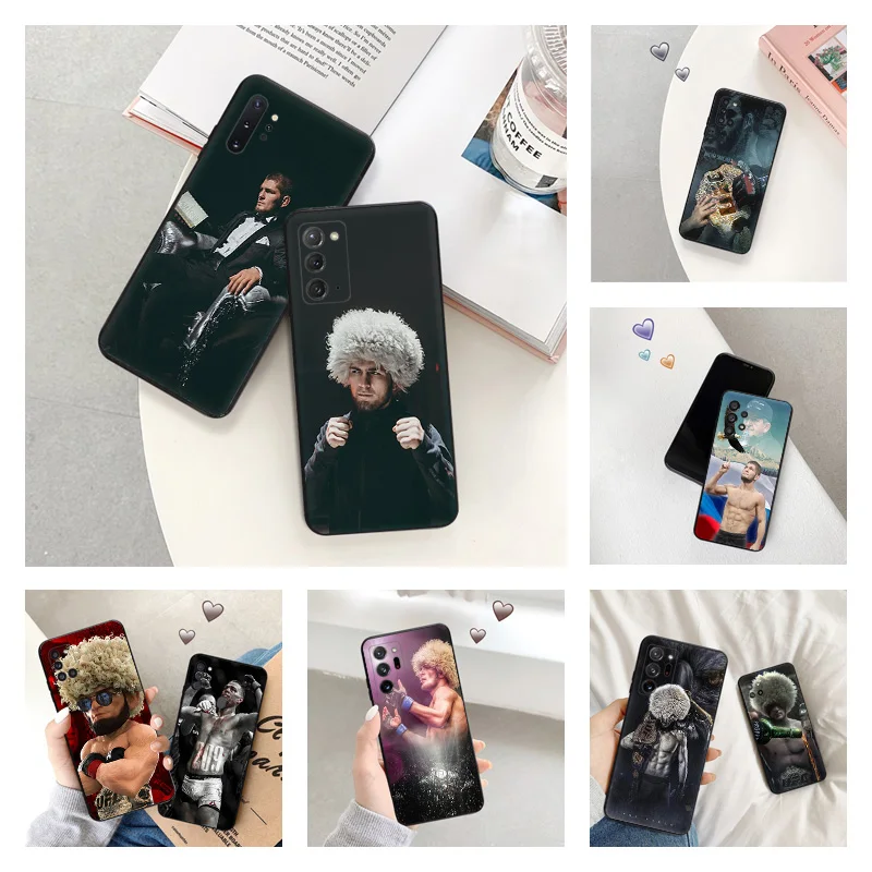 Matte Phone Case For Samsung Galaxy S24 S23 FE S22 S21 S20 Ultra S10 Plus Note 20 10 KHabib Nurmagomedov Black Soft Cover