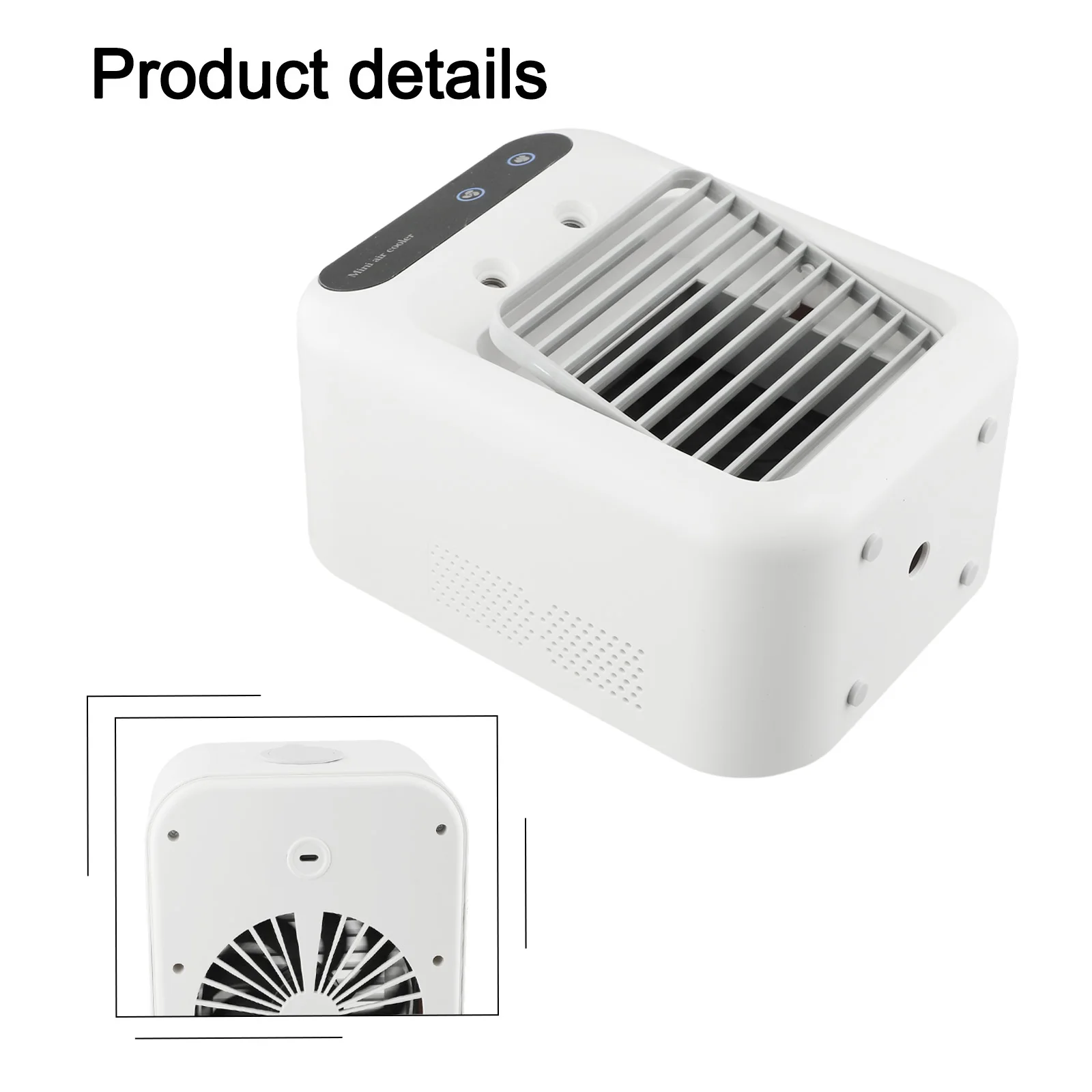 1800mAh Battery Powered Fan Portable Air Conditioner 1800mAh Battery 500 Ml Water Tank Effective Cooling Technology
