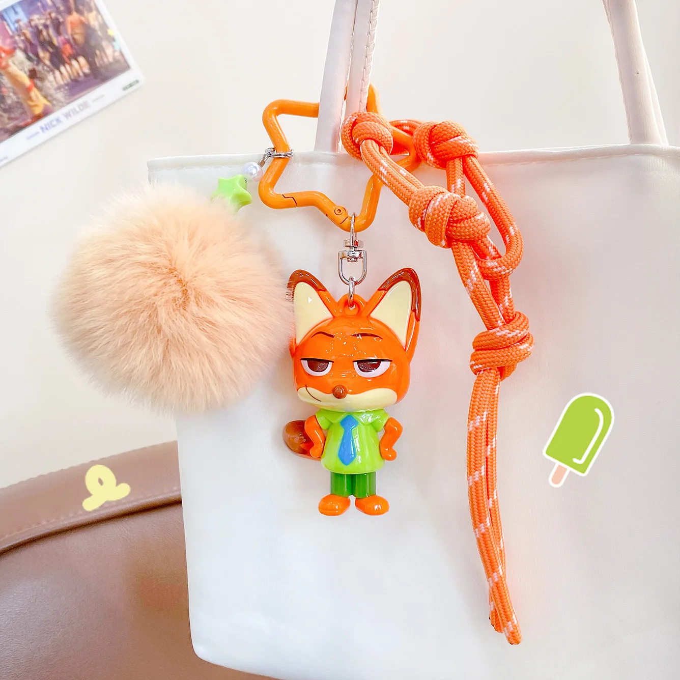 Nowy breloczek pluszowy Disney Zootopia Nick i Judy - zawieszka do plecaka z kreskówki na urodziny, Boże Narodzenie i Walentynki