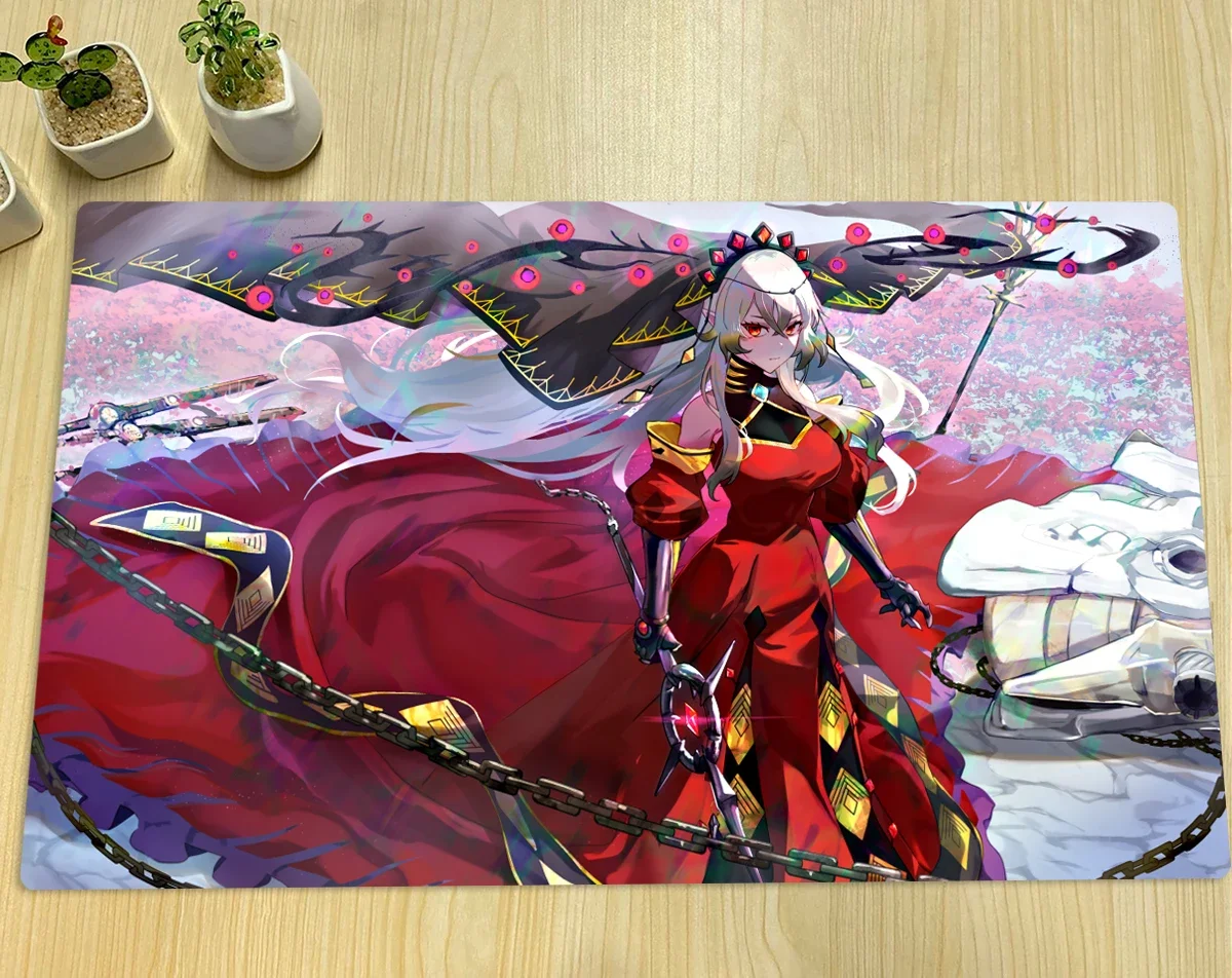 YuGiOh Blazing Cartesia, the Virtuous Playmat TCG CCG Board Game Trading Card Game Mat Custom Anime Mouse Pad Rubber Zone & Bag