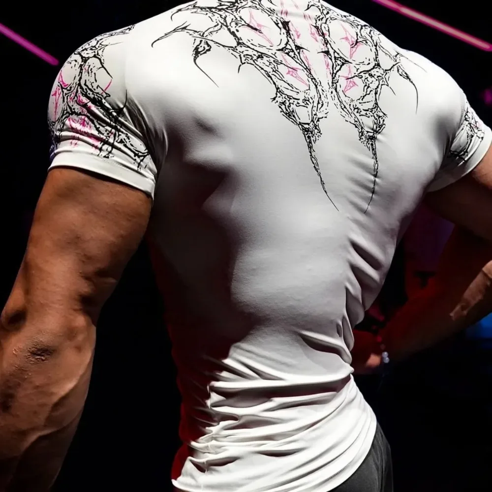 Breathedivinity 2025 Vêtements de Fitness pour hommes à manches courtes sexo سريع كوبيه ajustée Convient pour le sport #2