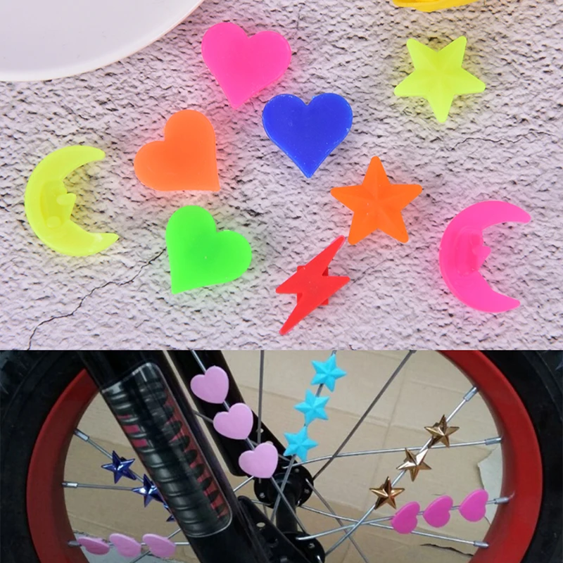 36PCS Bicycle Wheel Spoke Plastic Beads Multi Color Children Clips Decor