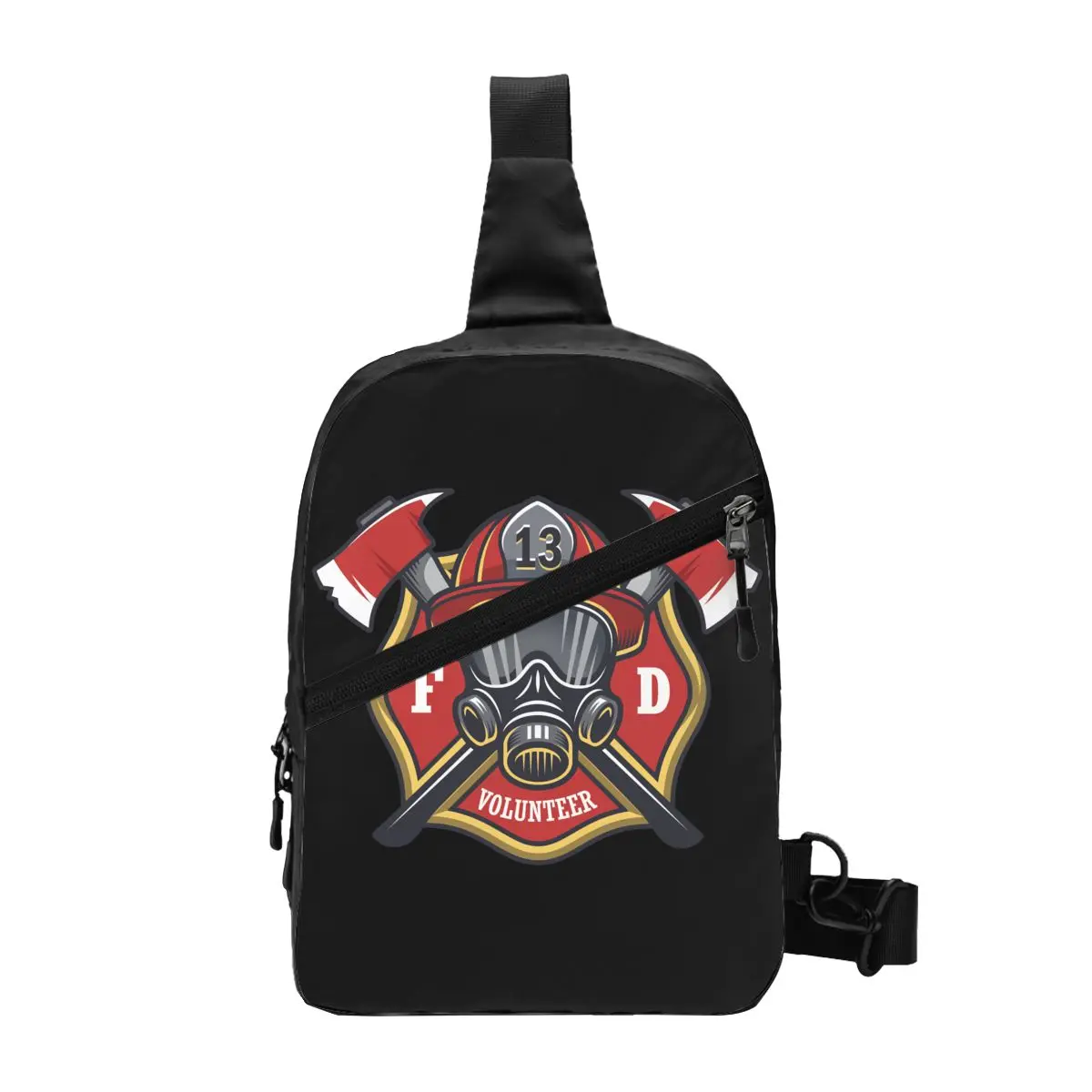 Firefighter Skull Sling Chest Bag Customized Fireman Fire Rescue Crossbody Shoulder Backpack for Men Travel Hiking Daypack