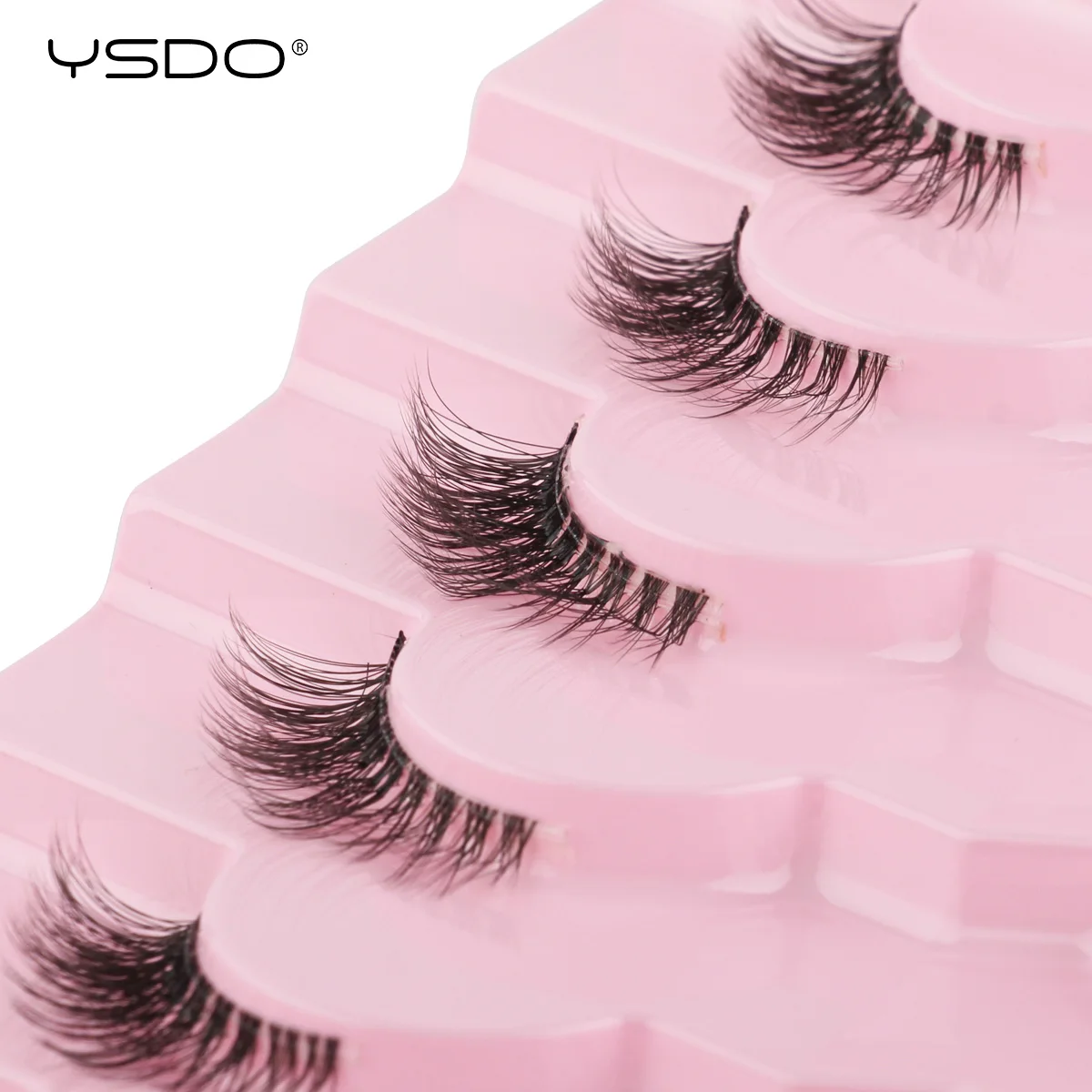 YSDO Half EyeLashes Natural Fluffy False Eyelashes Cat Eye Lash 3D Faux Mink Lashes Soft Winged Eyelash Extension Makeup Tool