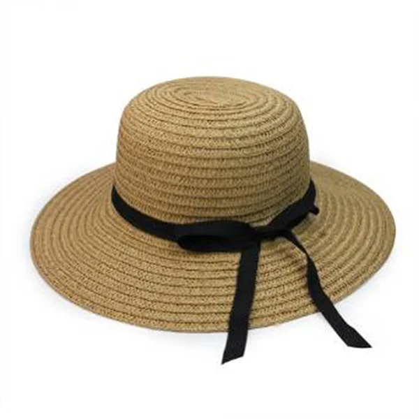 

Light Brown Foldable Straw Women Sun Hat Wide Floppy Brim Sweet Bowknot Summer Beach Cap Travel Outdoor Use Women Sun Hat