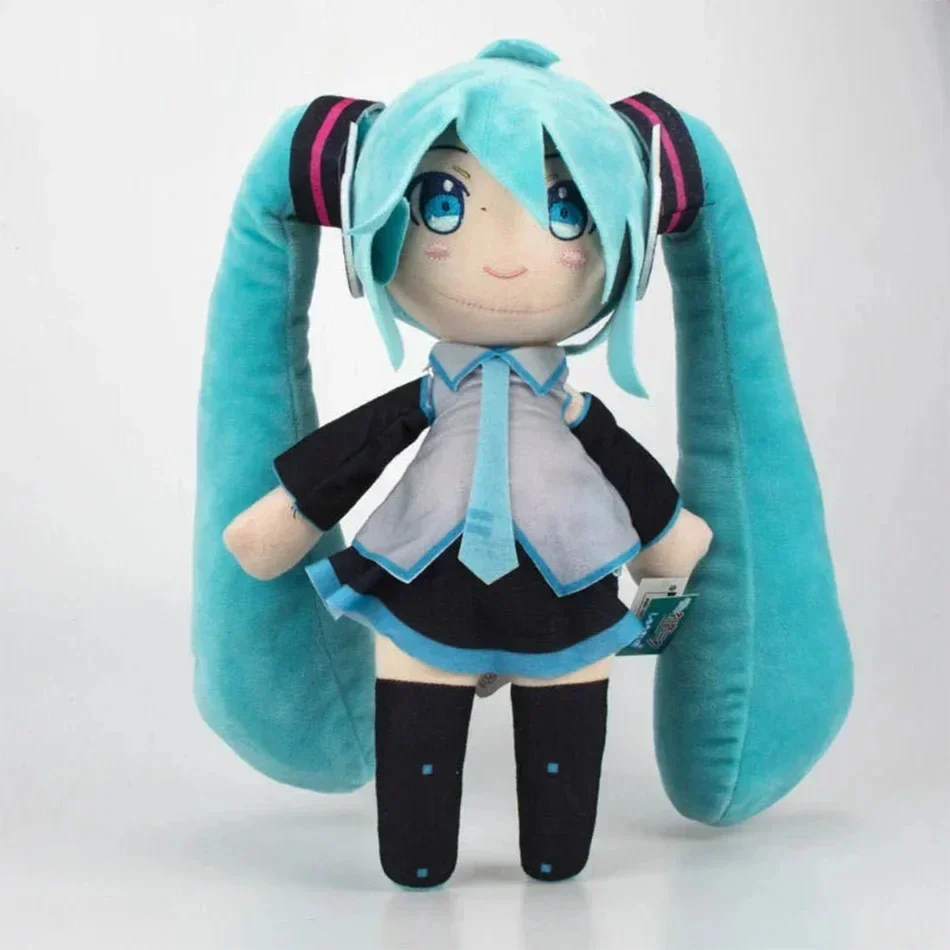 Adorable Hatsune Miku Plush Fluffy Anime Stuffed Doll with Signature Pigtails Cuddly Figure for Collectors & Gift Giving
