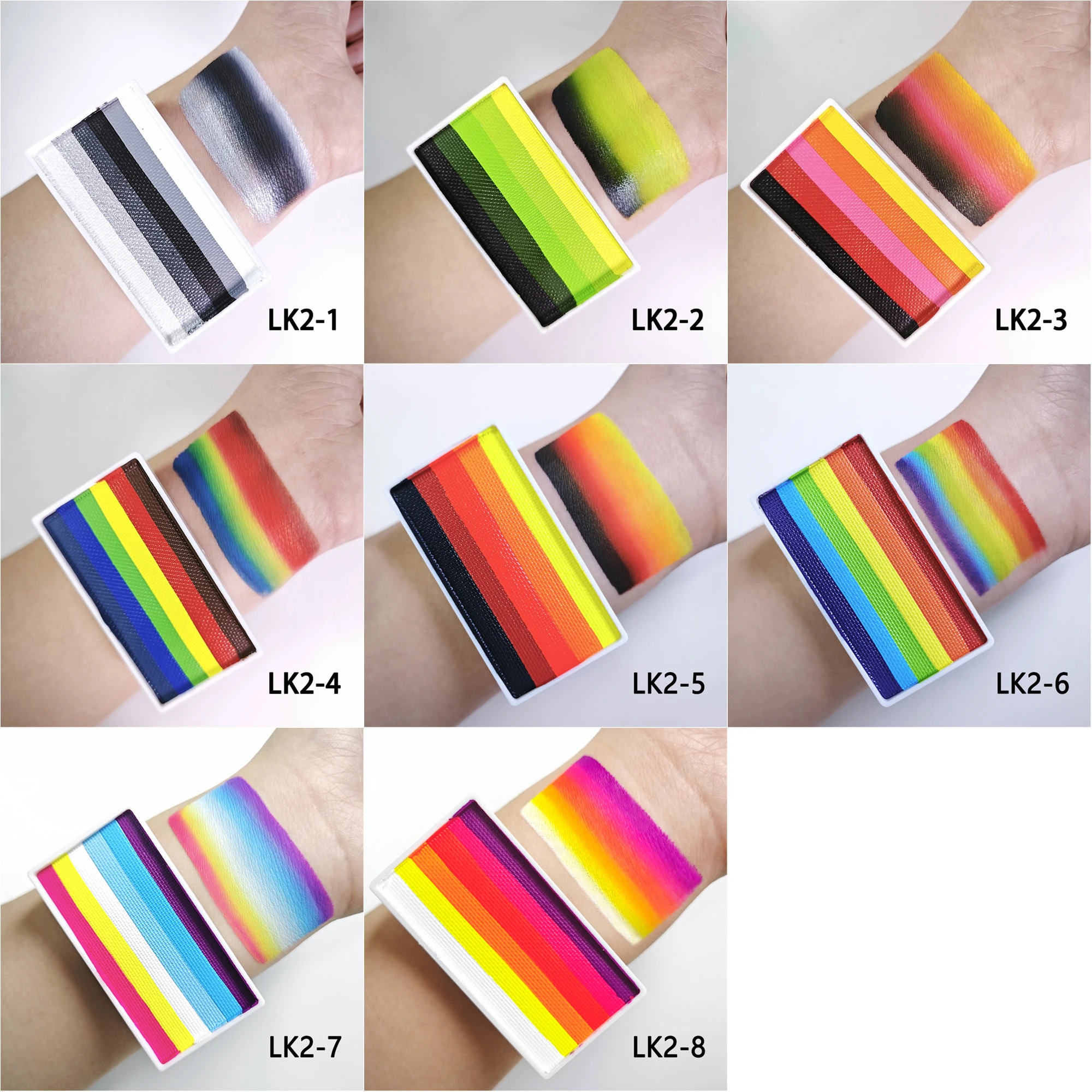 Popular Rainbow Split Cake 20g Body Art Facial Painting Water Holiday Adult Role Playing Fantastic Dress Costume Stage