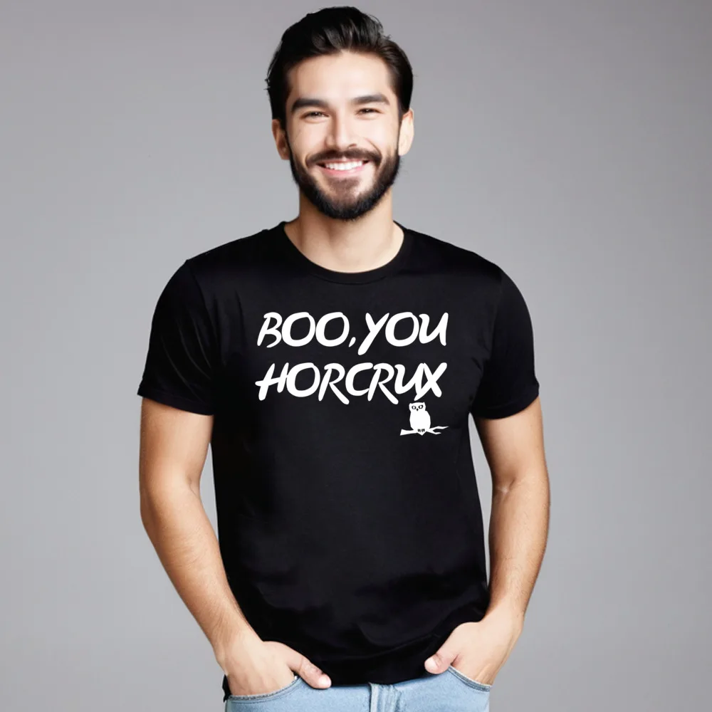 BOO YOU HORCRUX SHIRT 26 Tshirts Classic Short Sleeve Graphic O-Neck 100% Cotton Tops Tees Funny T Shirts Gift Idea Christmas