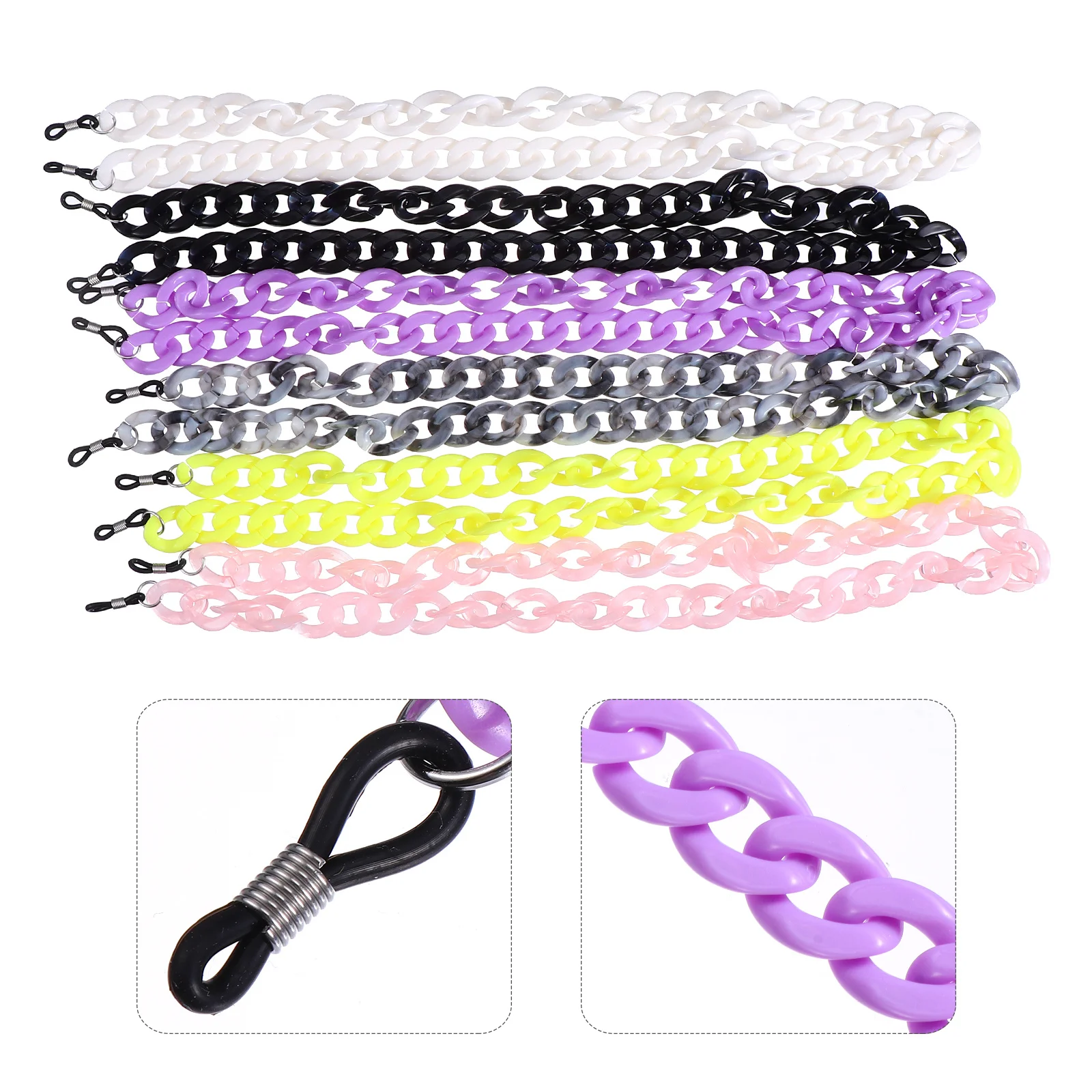

6pcs Glasses Chain Premium Mask Lanyard For Anti-Lost Face Covering Holder Stylish Necklace Decor Adjustable Safety Strap
