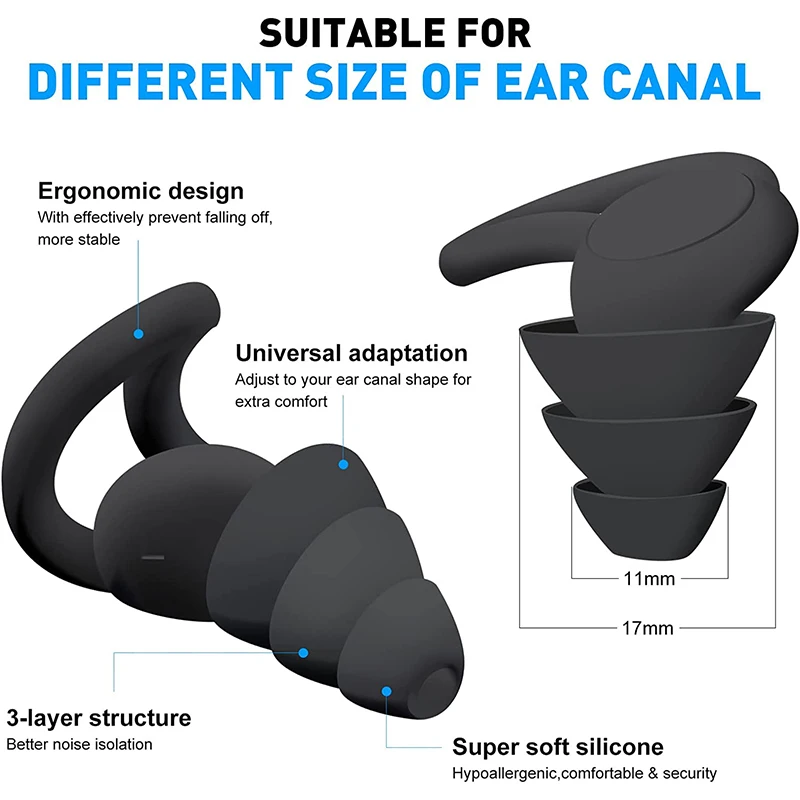 

Portable Anti Noise Silicone Earplugs Waterproof Swims Ear Plugs Sleep Diving Softs Comfort Canceling Noise Reduction Soundproof