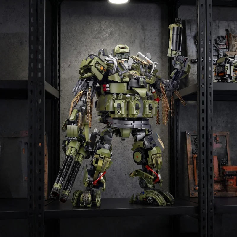 

Large Combat Mecha Building Block Model with Multiple Weapon Accessories, High-Piece Assembly Stress-Relief Building Toy for Adu
