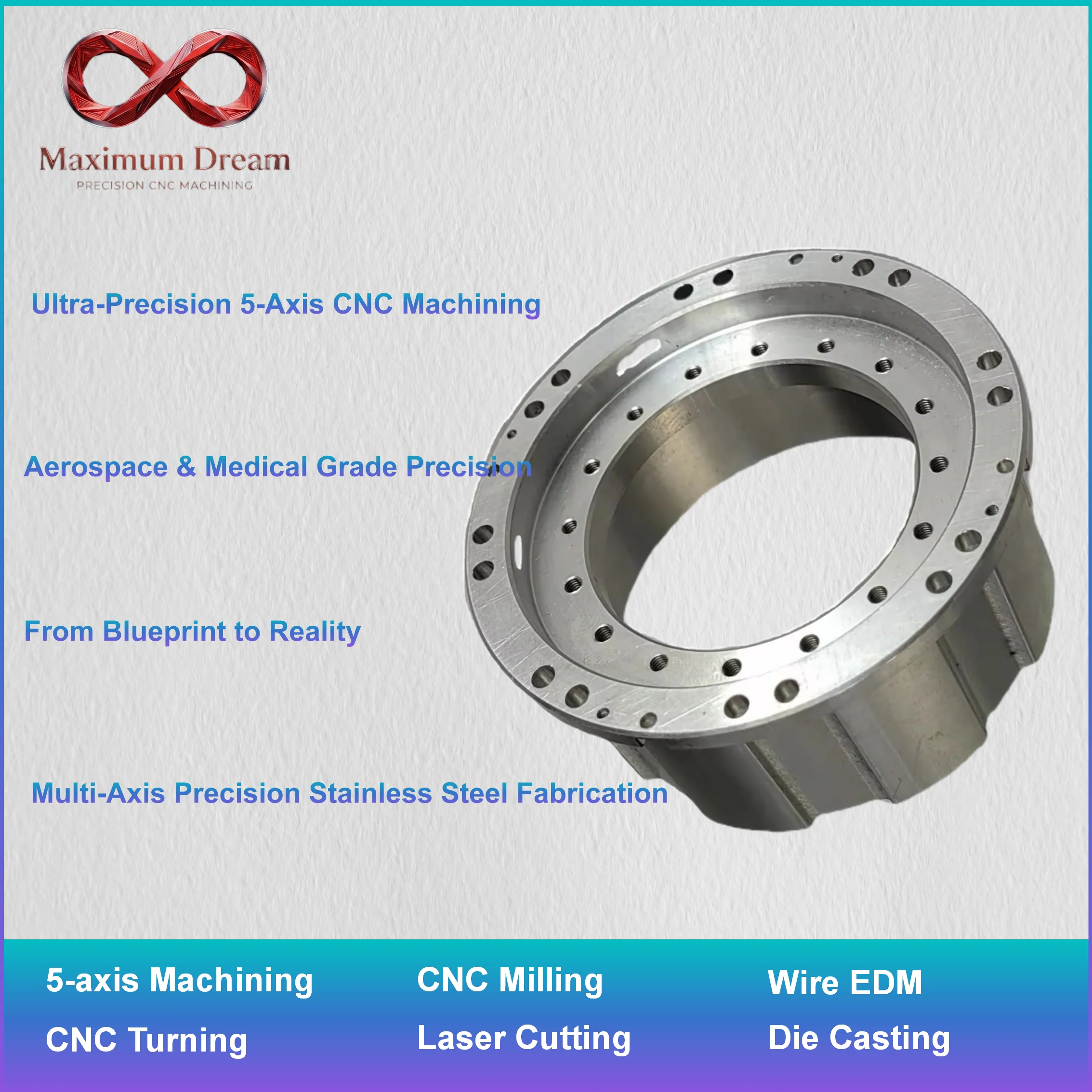 Custom Stainless Steel CNC Machining Service, Precision 304 316 Stainless Steel Turning Milling Parts per STEP File, 1pc
