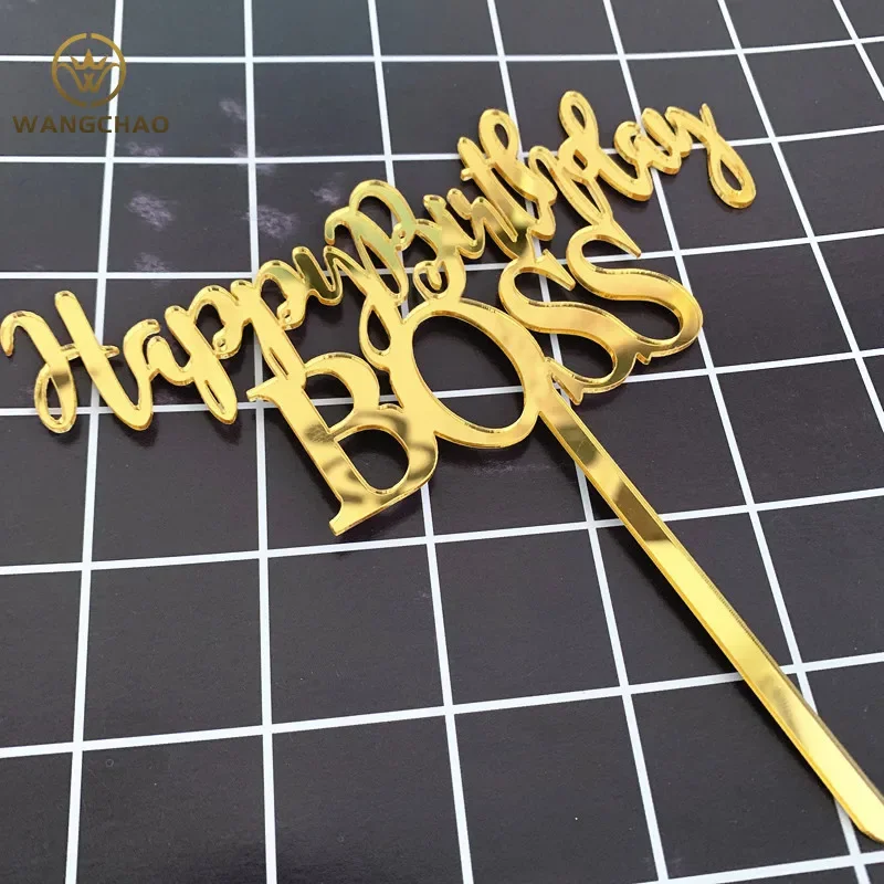 Happy Birthday Boss Cake Topper Adult Party Favors Baking Decorating Supplies Decorations  Toppers