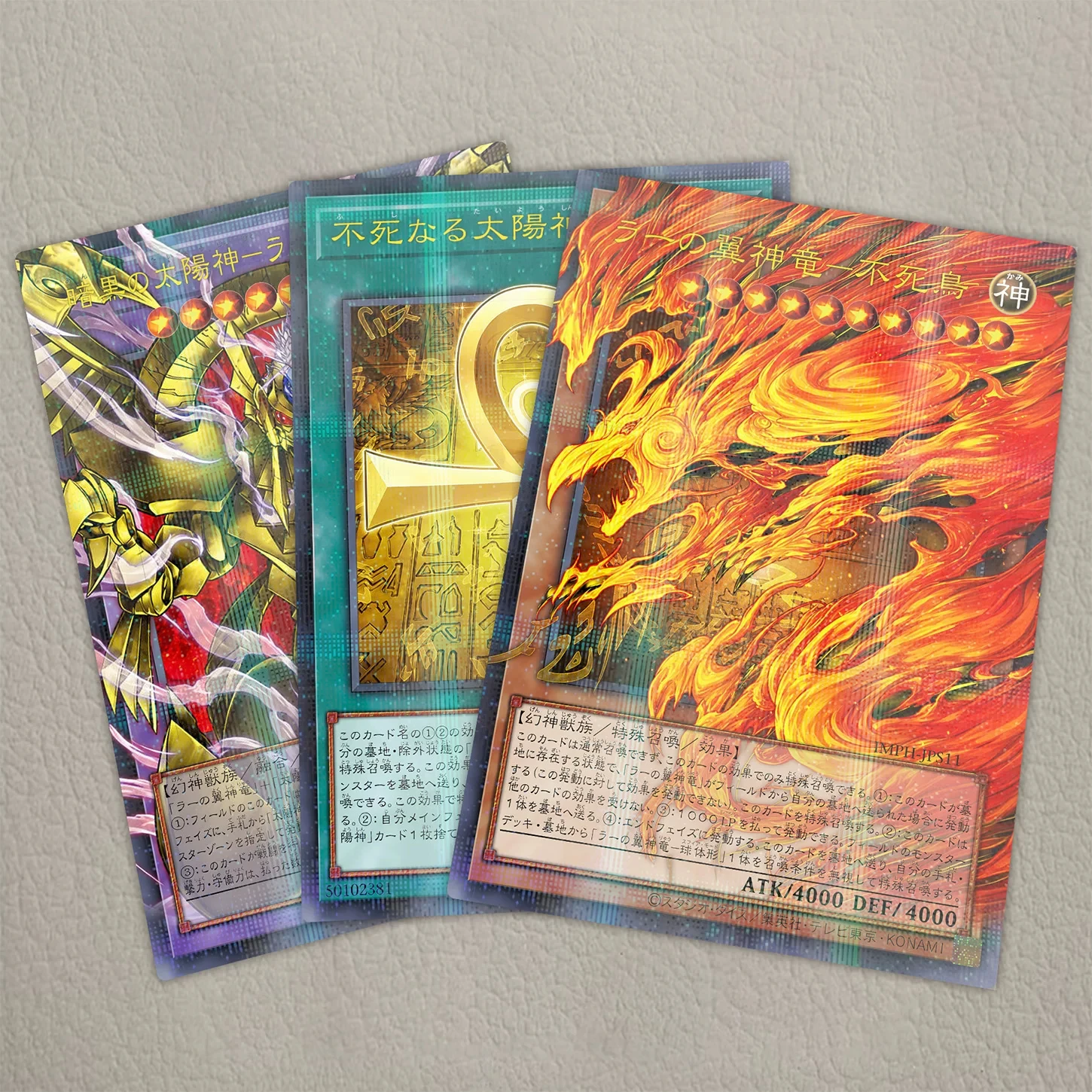 Yu-Gi-Oh！Full Art DIY The Winged Dragon of Ra Deck NPR Card Immortal Sun God Iron Cage of The Sun God-Lava Golem Game Card Toy
