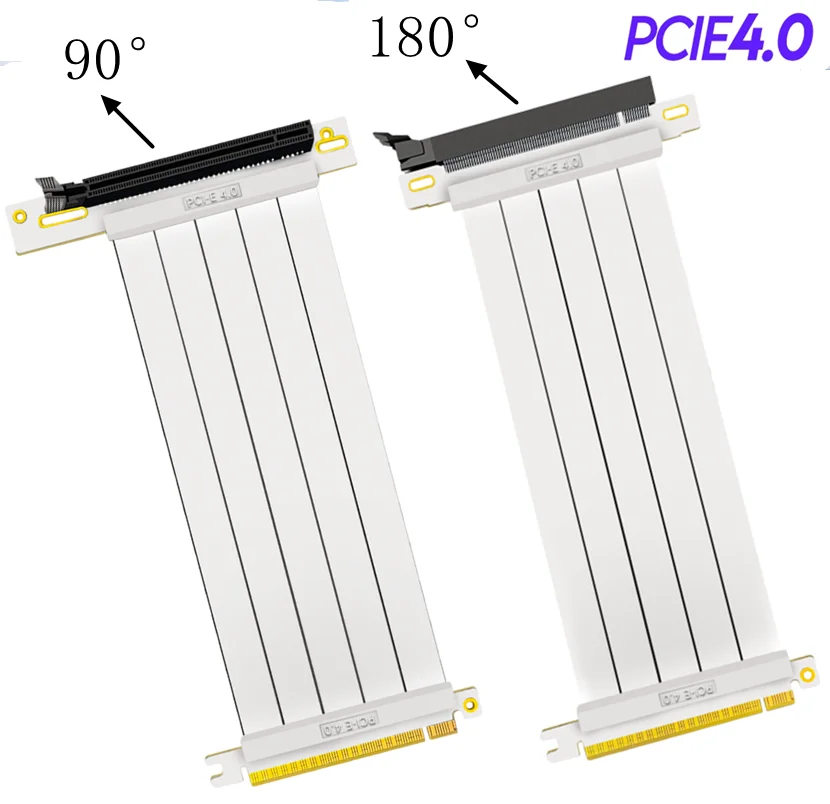 

Белый переходник PCI Express 16X 4,0, гибкий кабель, высокоскоростной удлинитель порта, адаптер видеокарты PCIE 4,0 X16, переходник для игрового графического процессора